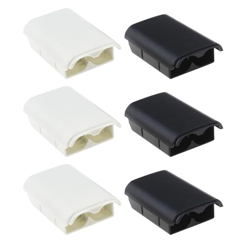 Akkuabdeckung, kompatibel mit Xbox 360 Wireless Controller, 5,6 x 3,5 cm, Schwarz und Weiß, 6 Stück Akkuabdeckung, kompatibel mit Xbox 360 Wireless Controller, 5,6 x 3,5 cm, Schwarz und Weiß, 6 Stück von LT Easiyl