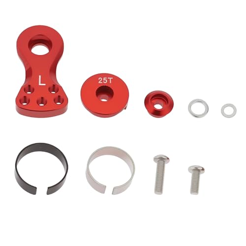 LT Easiyl 1 Set 25T 5 Löcher Servo Saver Horn Arm Aluminium mit Schrauben Mutter Kompatibel mit 1/10 1/8 RC Auto Kompatibel mit Arrma Karton 6S (Rot) von LT Easiyl