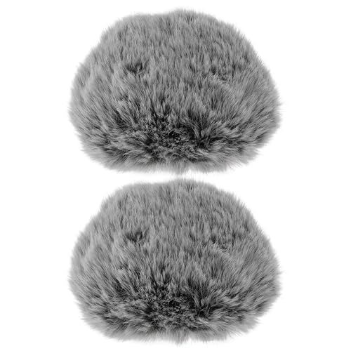 LT Easiyl 2 Stück Mikrofon-Windschutz-Muff Fell-Windschutz-Flusen Windschutz-Muff zum Filtern von Windgeräuschen und Zischgeräuschen Mikrofon (Schwarz Grau) von LT Easiyl