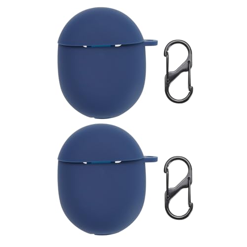 LT Easiyl 2 Stück Stoßfeste Silikon Ohrhörer Hülle weiche Schutzhülle mit Anti-Verlust Schlüsselanhänger Kompatibel mit Pixel Buds Pro, Blau von LT Easiyl