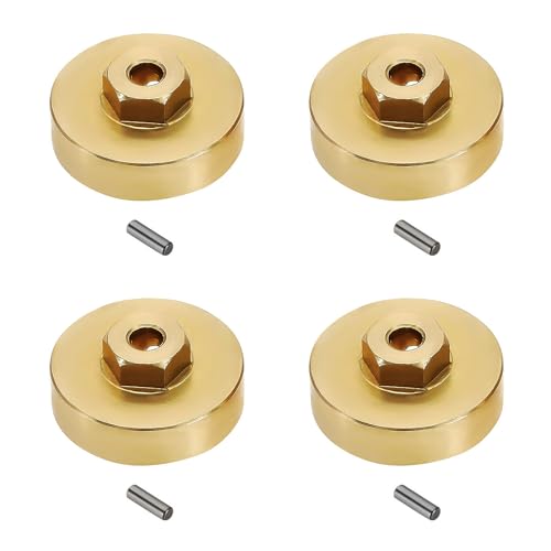 LT Easiyl 4 Stück 7mm Hex Hub Adapter Messing Rad Gegengewicht Combiner 1/24 Simulation RC Auto Teile Kompatibel mit Axial SCX24 AXI90081 AXI00001 AXI00002 von LT Easiyl