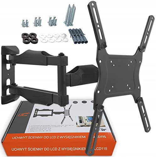 LTC LCD115 TV-Halterung - Wandhalterung mit Winkeleinstellung bis zu 15° - Universal, für alle TV-Geräte von 26" bis 60" und größer bis zu 30kg, Schwarz von LTC