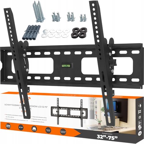 LTC - LCD930 -TV-Wandhalterung aus Metall - für Flache und Gebogene Fernseher - 32 bis 75 Zoll und Größer bis 55 kg - Schwenkbar - VESA 75x75 bis 700x450 - Einstellbar - mit Wasserwaage - Schwarz von LTC