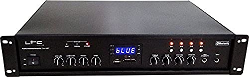 LTC - PAA150BT - 4-Zonen-Verstärker mit 90 W, Mikrofon- und Line-Eingängen - Bluetooth, USB, SD- und FM-Tuner - Schwarz von LTC