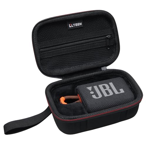 LTGEM EVA-Hartschalenhülle für JBL Go 3 tragbare, kabellose Bluetooth-Lautsprecher – Reise-Schutzhülle, Aufbewahrungstasche (schwarz + schwarz) von L LTGEM