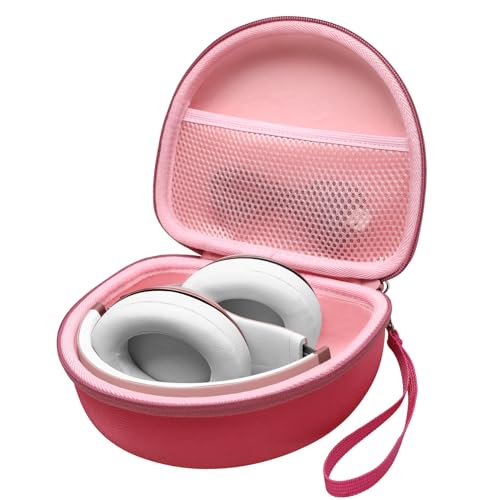 LTGEM Kopfhörer-Hülle für Beats Studio3/Solo3/Solo2/Solo Pro Wireless On-Ear-Kopfhörer – Reise-Tragetasche (außen Magenta + Innen Pink) von LTGEM