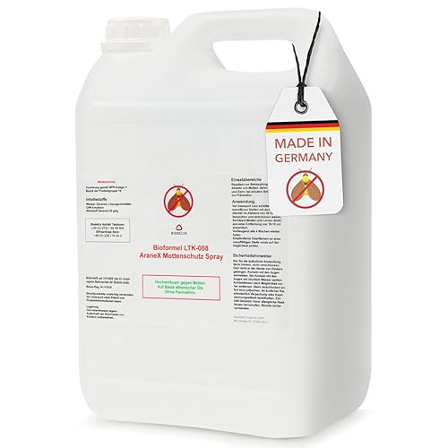 BIODELTA LTK-008 Mottenspray 5L - Mottenabwehr mit Langzeitwirkung - Mottenfalle & Mottenschutz für Kleiderschrank - Mittel gegen Motten und Larven - fleckenfrei (5 L) von LTK-008