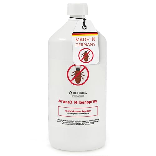 Bioformel LTK-008 1L Milbenspray & Milbenabwehr mit Langzeitwirkung - Anti Milben-Spray für Matratzen, Textilien, Polster & Bett - Bekämpfung von Milben Hausstaubmilben Bettwanzen Parasiten von LTK-008