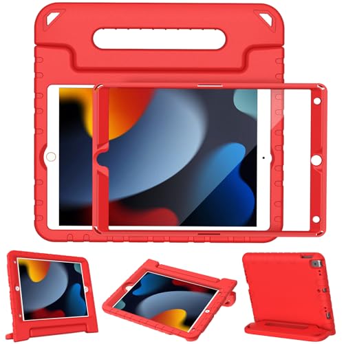 LTROP Schutzhülle für iPad 10.2 für Kinder der 7. Generation, leicht, umwandelbar, stoßfest, mit Ständer, geeignet für das Neue iPad 25,7 cm (10,2 Zoll) 2019 und Air 3 Rot rot von LTROP