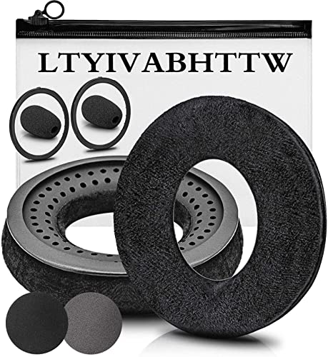 LTYIVABHTTW Ohrpolster kompatibel mit DT 770 Pro, DT 880 Pro, DT 990 Pro, DT 1770 Pro, MMX 300, DT 1990 Pro, DT 177X, T 90 Kopfhörer (schwarzes Velour) von LTYIVABHTTW