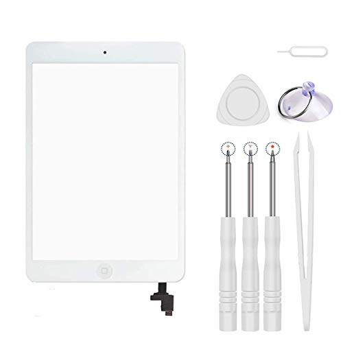 LTZGO Display Set Ersatz kompatibel mit iPad Mini 1 /Mini 2 (Weiß) 7.9 Inch 2012/13 Touchscreen Front Glas Display Ersatz inkl IC Chip Öffnungs Werkzeug Reparaturset Schraubendreher Reparatur Kit von LTZGO