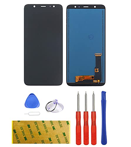 LTZGO Ersatz Kompatibel für Samsung Galaxy A6 Plus 2018 / A6+ 2018 A605 Display LCD Schwarz Touchscreen Digitizer Bildschirm Glas Assembly Werkzeuge Reparatur Set Kit 3M Klebstoff (ohne Rahmen) von LTZGO