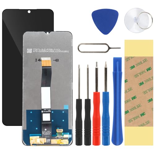 LTZGO Kompatibel mit Xiaomi Redmi 10C 220333QAG, 220333QBI, 220333QNY, 220333QL Ersatz Display LCD Schwarz Digitizer Bildschirm Glas Touch Screen Werkzeuge Reparatur Set Kit Klebstoff (ohne Rahmen) von LTZGO