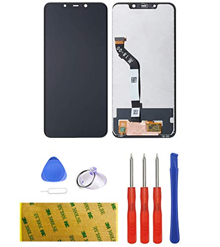 LCD Display Kompatibel mit Xiaomi Mi Poco F1/Pocophone F1 Schwarz Ersatz Touchscreen Digitizer Bildschirm Glas (ohne Rahmen) Assembly Werkzeuge Reparatur Set Kit Klebstoff von LTZGO