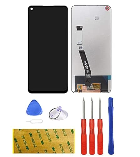 LTZGO LCD Display Kompatibel mit Xiaomi Redmi Note 9 (5G) / Redmi 10X (4G) ​Schwarz Ersatz Touchscreen Digitizer Bildschirm Glas (ohne Rahmen) Assembly Werkzeuge Reparatur Set Kit 3M Klebeband von LTZGO