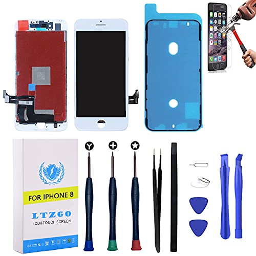 LTZGO LCD Display Touchscreen kompatibel mit iPhone 8 weiß Touchscreen mit Reparaturset Ersatzbildschirm Digitizer mit Werkzeug von LTZGO