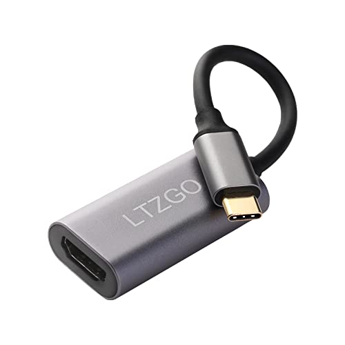USB C 3.1 auf HDMI Adapter 4K, Typ C Thunderbolt 3 zu HDMI Buchse für MacBook,Chromebook,Surface Pro,Laptop,Dell,XPS,Samsung,Huawei und mehr Handy zu TV/Fernseher/Projektor/Monitor von LTZGO