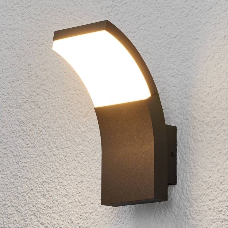Lucande LED-Außenwandleuchte Timm, 20 cm, anthrazit, IP54 von LUCANDE