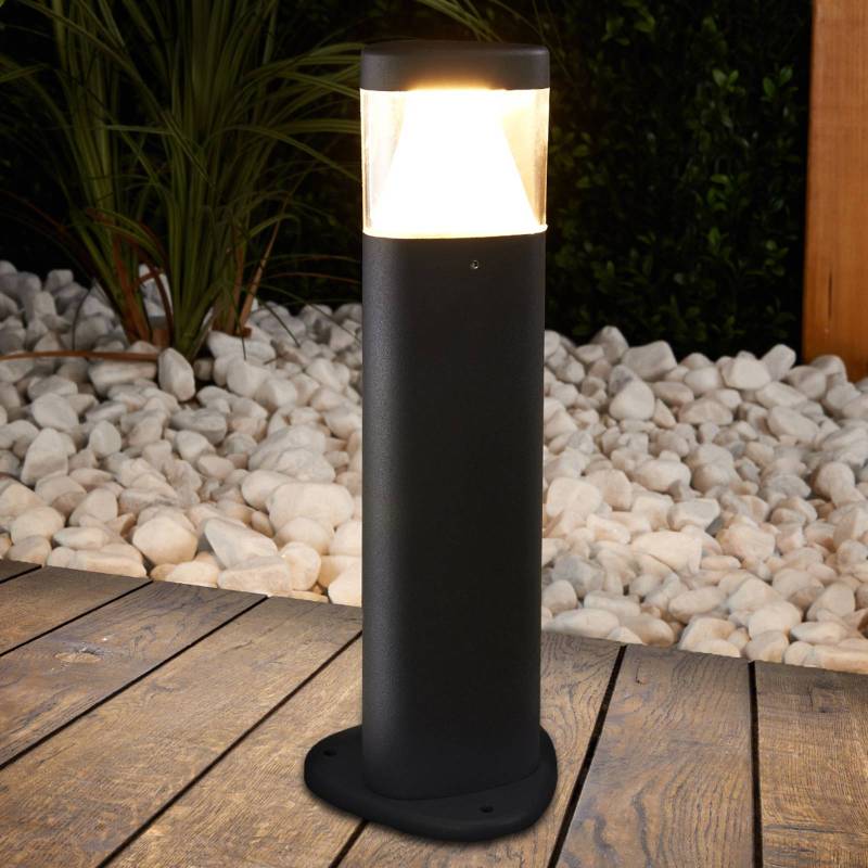 Lucande LED-Sockelleuchte Milou, Höhe 30 cm, anthrazit, Alu von LUCANDE