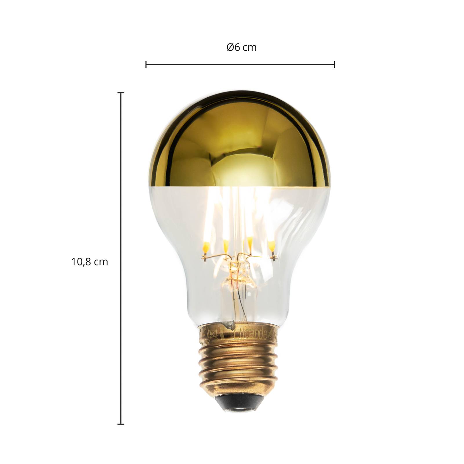E27 3,5W LED-Kopfspiegellampe A60, 2700K gold von LUCANDE