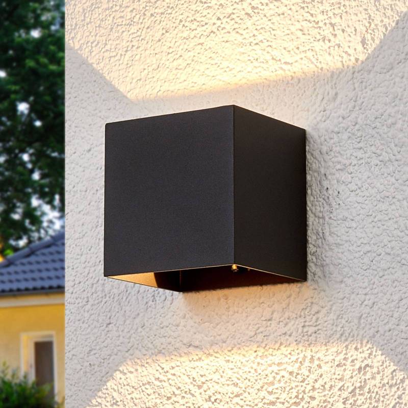 Lucande LED-Außenwandlampe Evie, 11 cm, anthrazit, up/down von LUCANDE