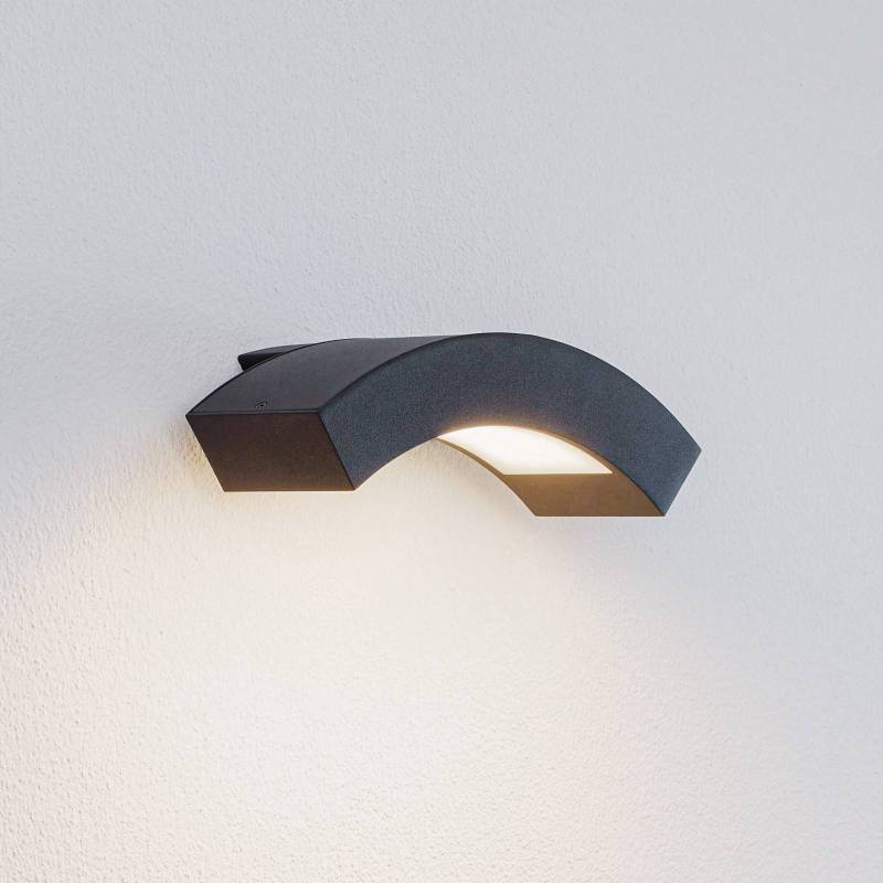 Lucande LED-Außenwandlampe Lennik, 26cm, anthrazit, Metall von LUCANDE