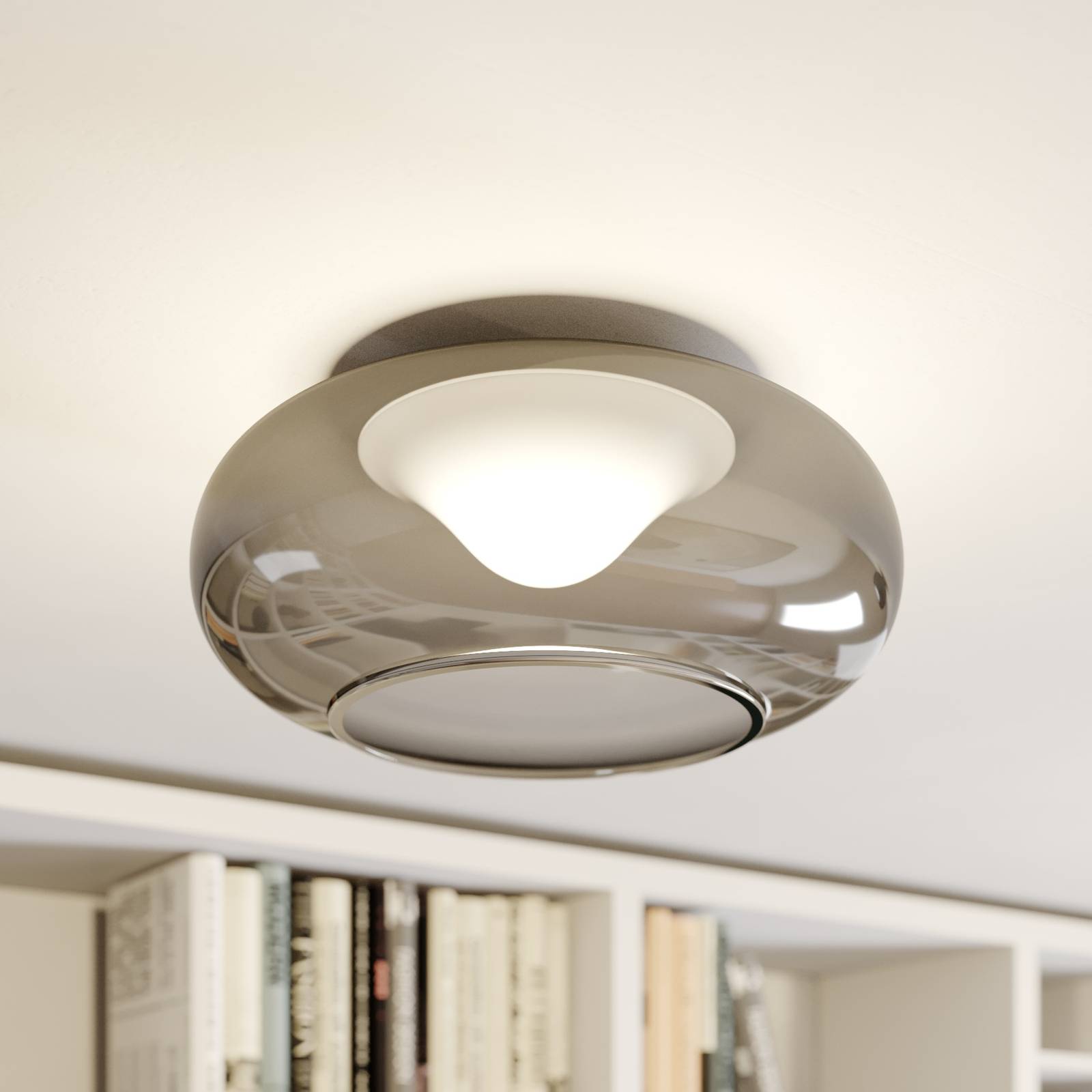 Lucande LED-Deckenlampe Mijo, Ø 43 cm, rauchgrau, Glas Lucande LED-Deckenlampe Mijo, Ø 43 cm, rauchgrau, Glas von LUCANDE