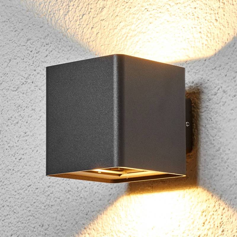 Lucande LED-Außenwandleuchte Aaron, anthrazit, IP54, up/down von LUCANDE