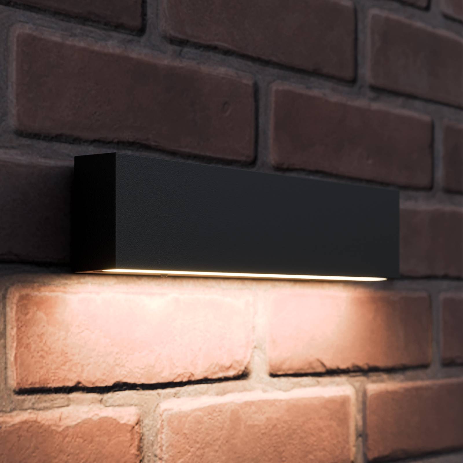 LED-Außenwandlampe Elvira, anthrazit, Metall, warmweiß, IP65 LED-Außenwandlampe Elvira, anthrazit, Metall, warmweiß, IP65 von LUCANDE