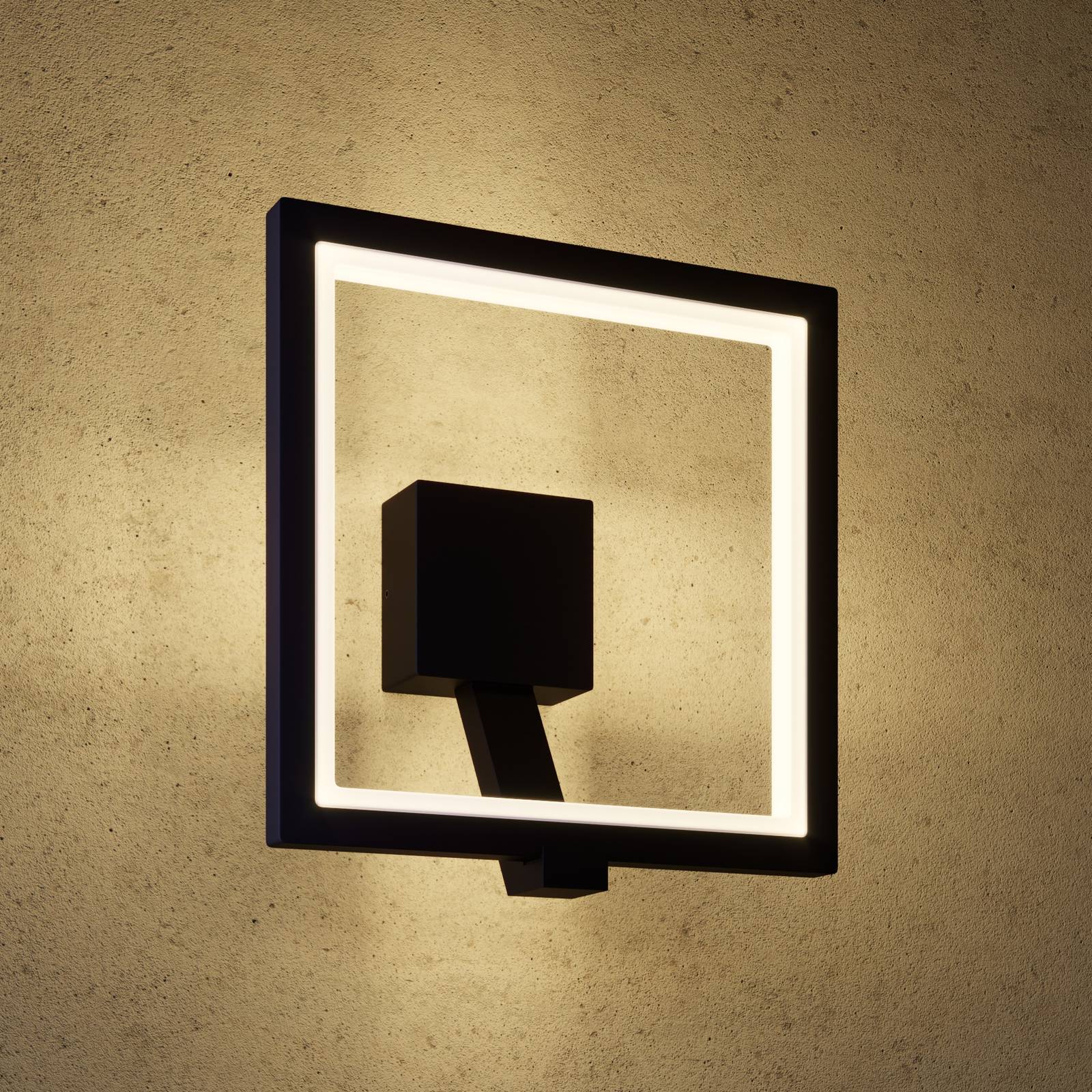 Lucande LED-Wandleuchte Square, anthrazit, Metall, IP65 Lucande LED-Wandleuchte Square, anthrazit, Metall, IP65 von LUCANDE