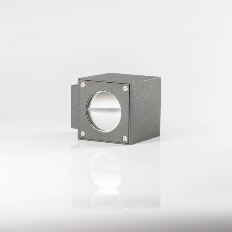 LED-Außenwandleuchte Jarno, anthrazit, 2er-Set, Metall, 9cm von LUCANDE