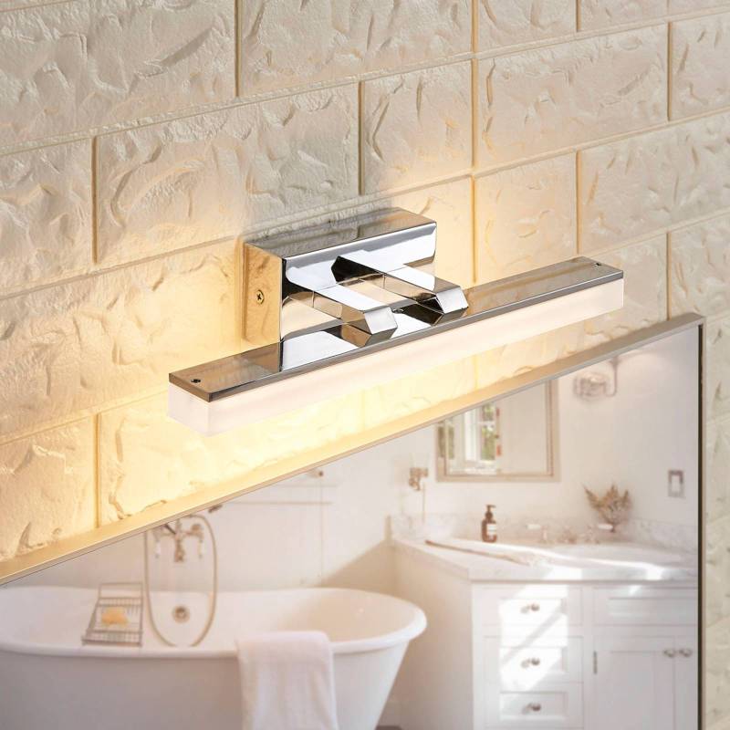 Lucande LED-Bad-Wandleuchte Julie, 32cm, chrom, Metall, IP44 von LUCANDE