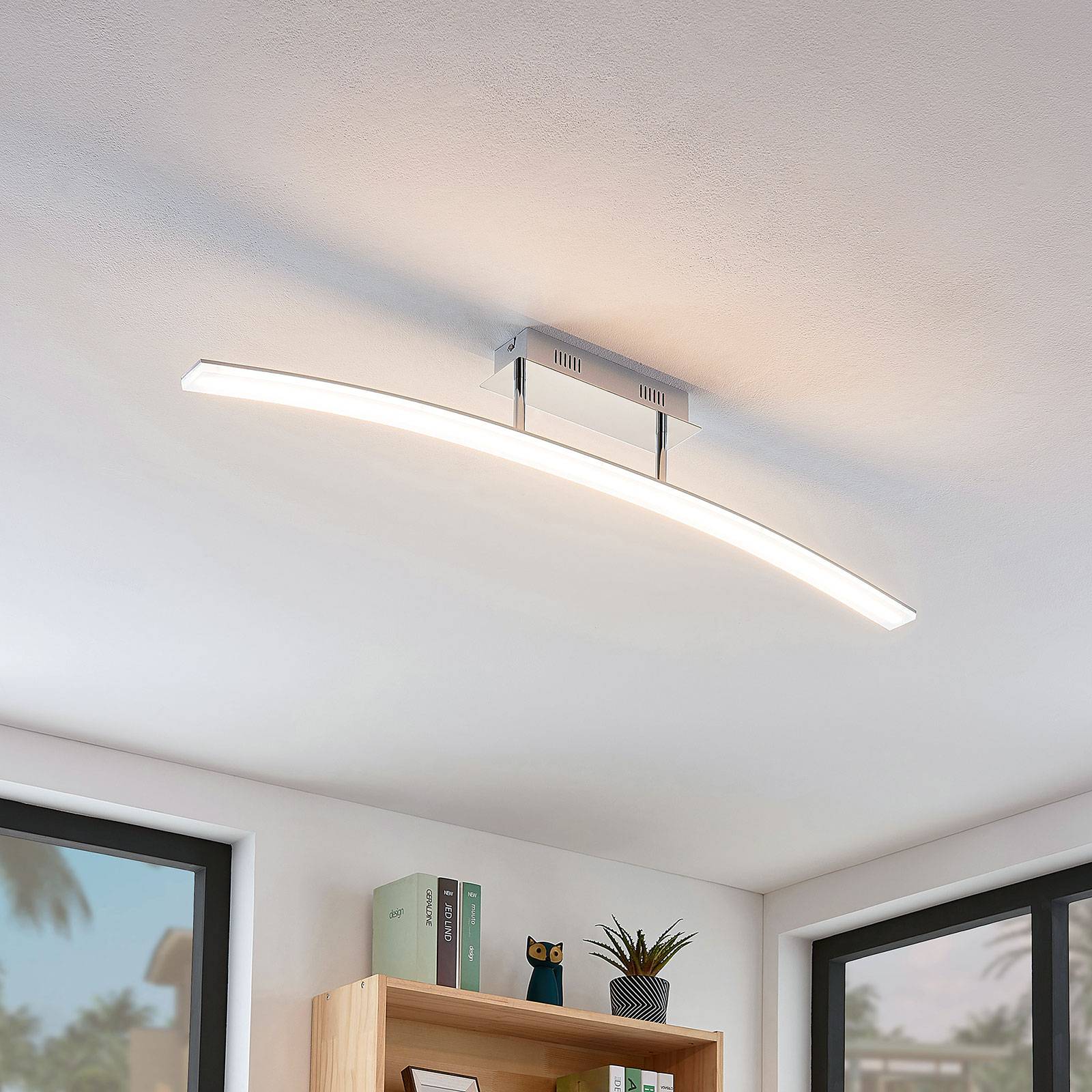 Lucande LED-Deckenlampe Lorian, 99 cm, chrom, Metall Lucande LED-Deckenlampe Lorian, 99 cm, chrom, Metall von LUCANDE