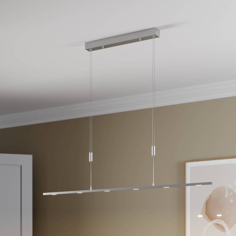 Lucande LED-Pendellampe Arnik, 140 cm, nickelfarben, dimmbar von LUCANDE
