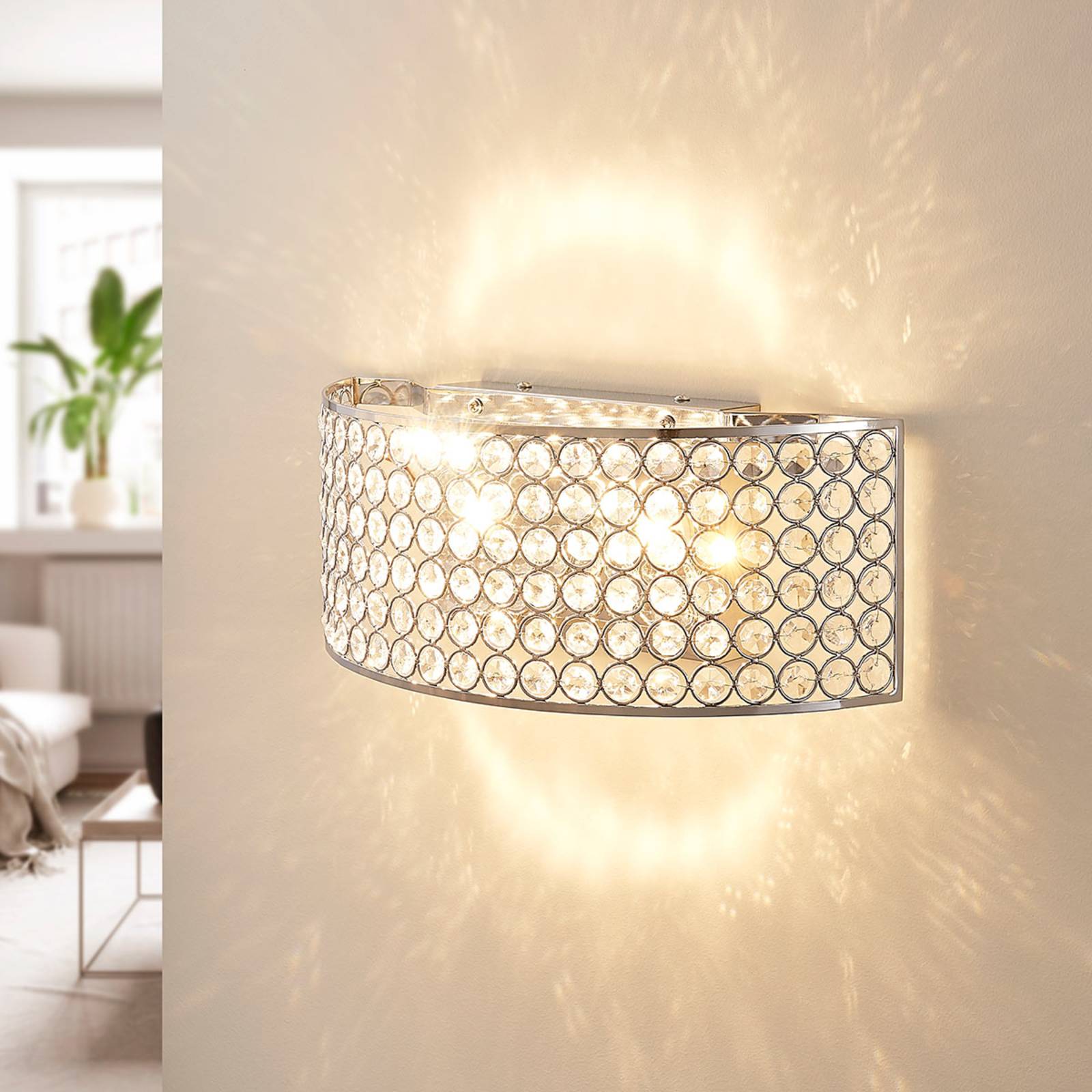LED-Glaskristall-Wandleuchte Alizee in Chrom LED-Glaskristall-Wandleuchte Alizee in Chrom von LUCANDE