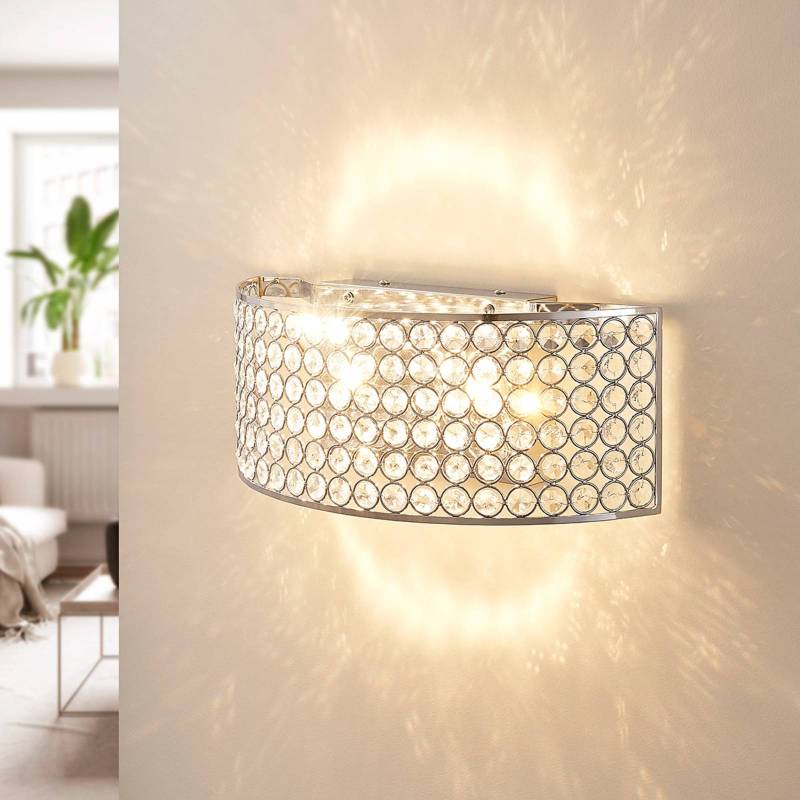 LED-Glaskristall-Wandleuchte Alizee in Chrom von LUCANDE