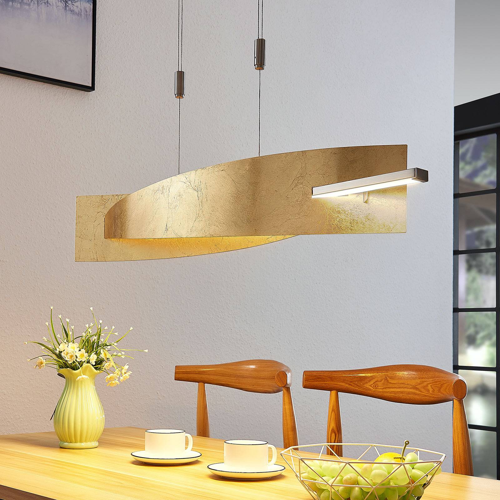 Lucande LED-Hängeleuchte Marija, 101 cm, goldfarben, dimmbar Lucande LED-Hängeleuchte Marija, 101 cm, goldfarben, dimmbar von LUCANDE