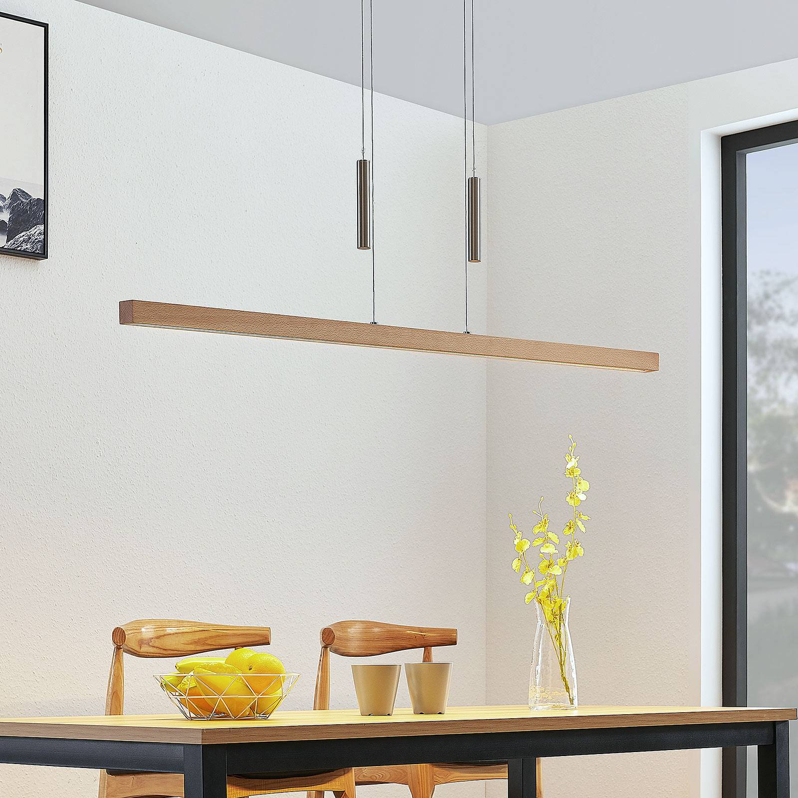 Lucande LED-Pendellampe Tamlin, buche, Holz,140 cm, 3.000 K Lucande LED-Pendellampe Tamlin, buche, Holz,140 cm, 3.000 K von LUCANDE