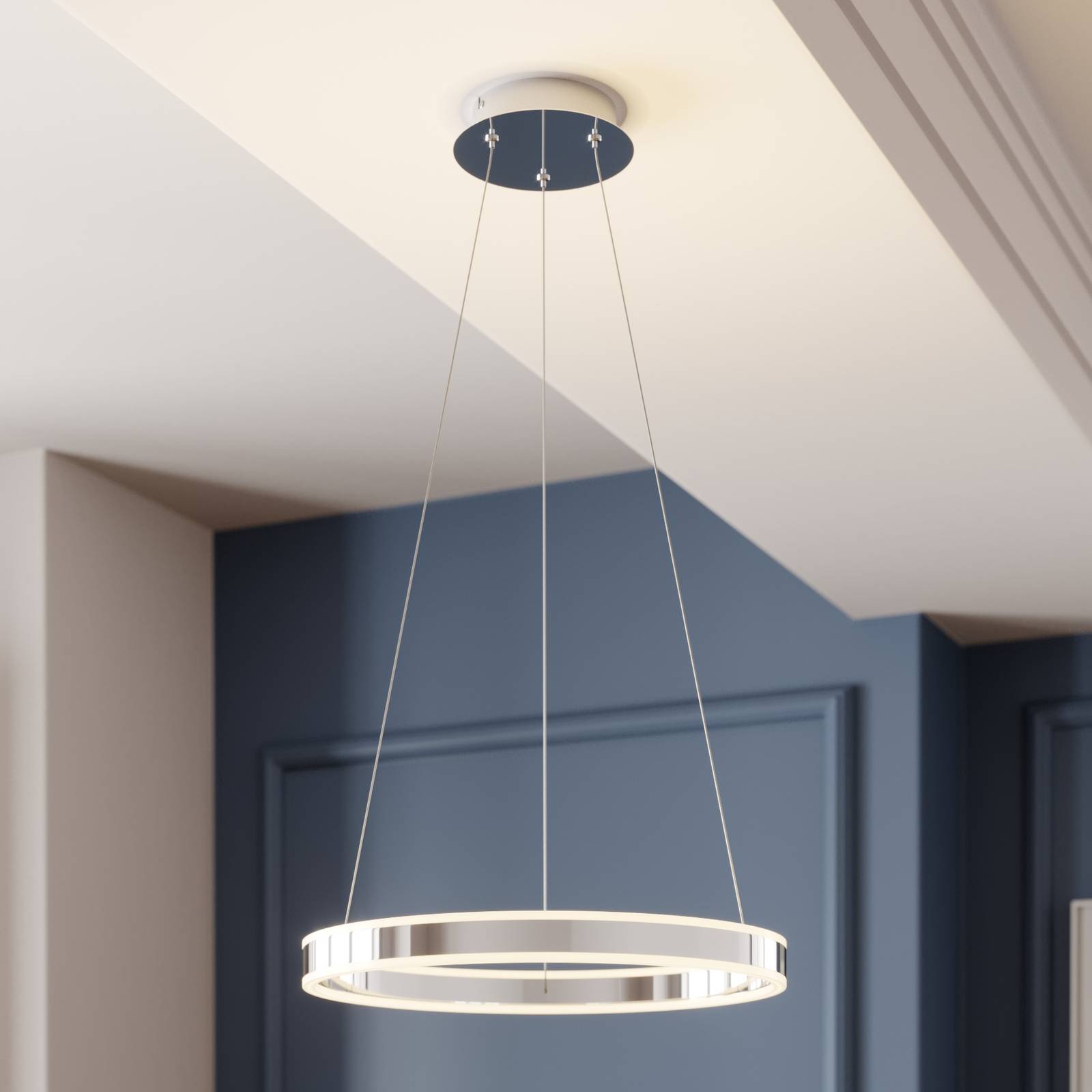 Lucande LED-Pendelleuchte Lyani, Ø 50 cm, chrom, dimmbar Lucande LED-Pendelleuchte Lyani, Ø 50 cm, chrom, dimmbar von LUCANDE