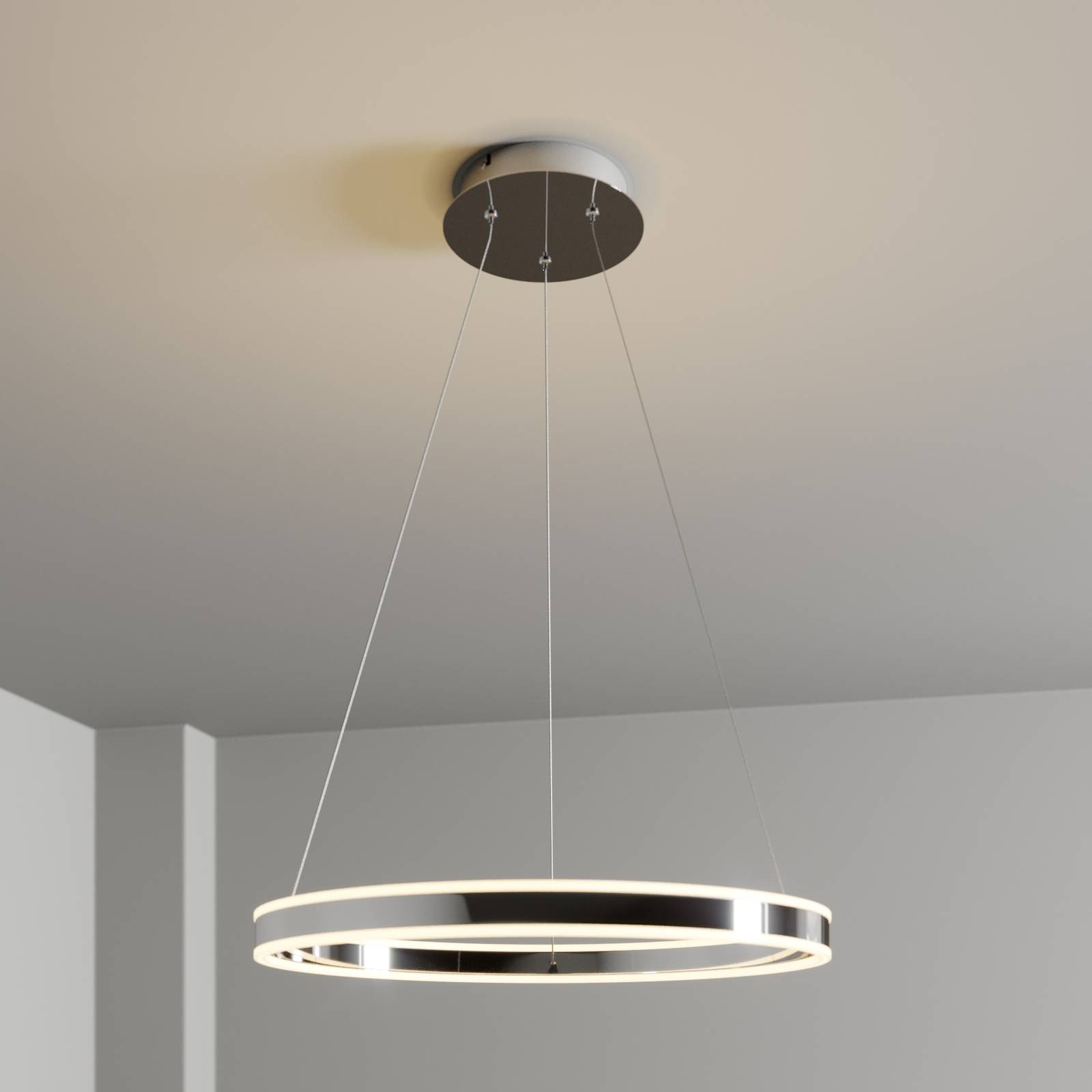Lucande LED-Pendelleuchte Lyani, Ø 60 cm, chrom, dimmbar Lucande LED-Pendelleuchte Lyani, Ø 60 cm, chrom, dimmbar von LUCANDE
