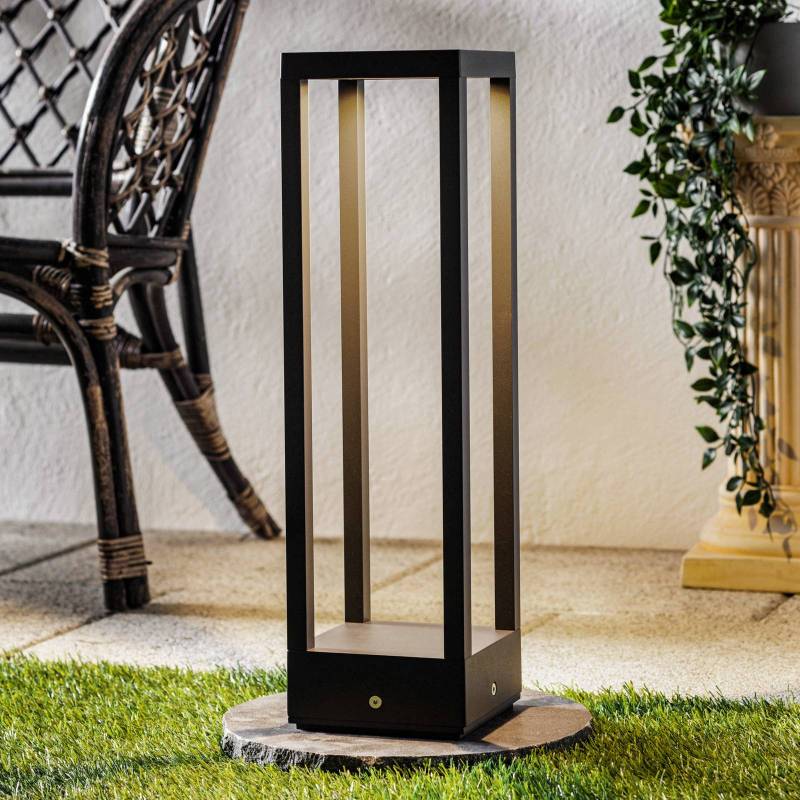 Lucande LED-Sockellampe Carlota, 50 cm, anthrazit, Aluminium von LUCANDE