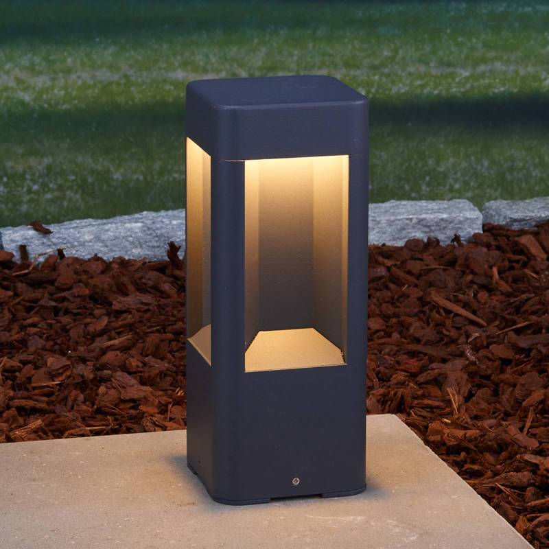 Lucande LED-Sockelleuchte Annika, anthrazit, Metall, 30 cm von LUCANDE