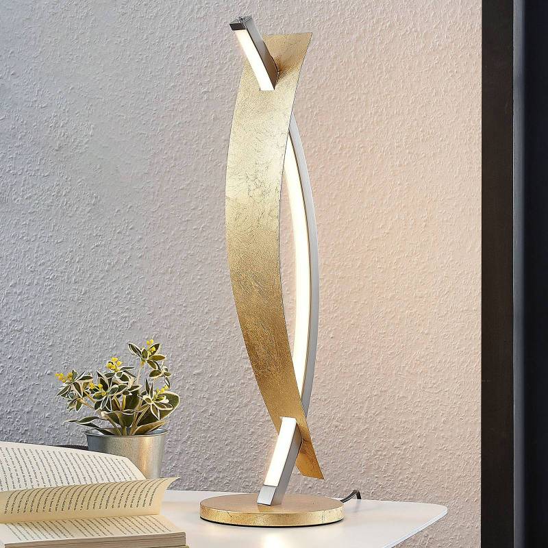 Lucande LED-Tischleuchte Marija, goldfarben, dimmbar, 62 cm von LUCANDE