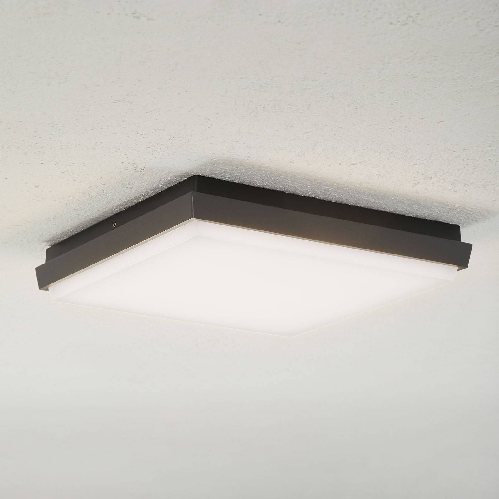 Lucande Amra LED-Außendeckenleuchte, eckig 30 cm von LUCANDE