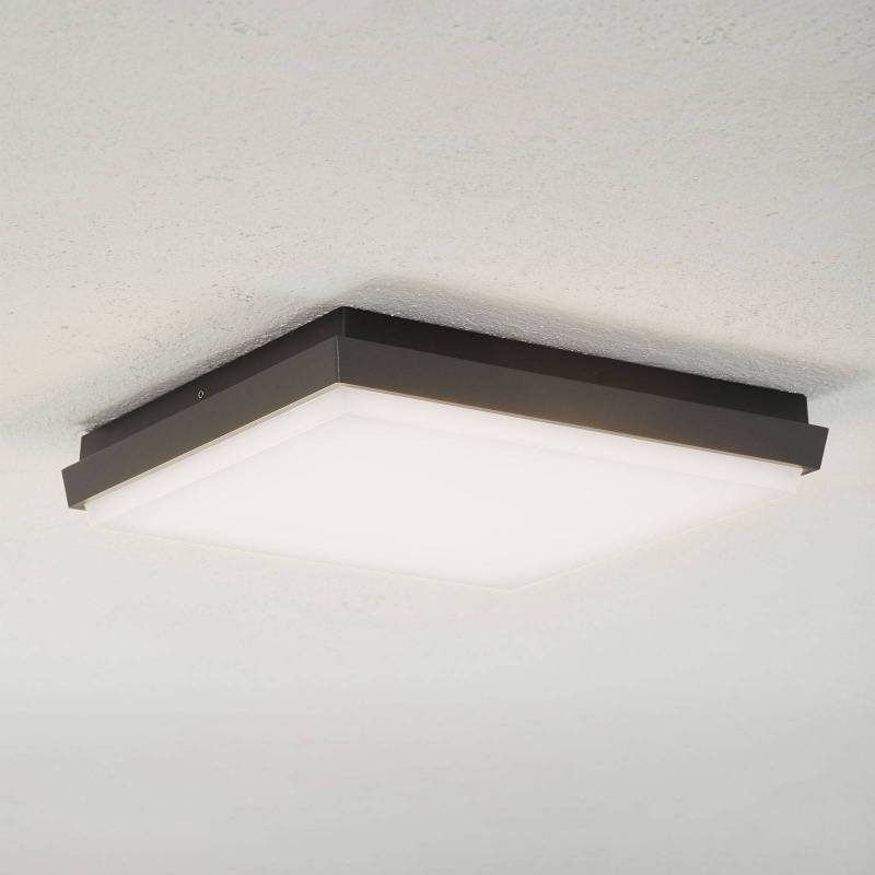 Lucande LED-Außendeckenleuchte Amra, 30 cm, eckig, anthrazit von LUCANDE