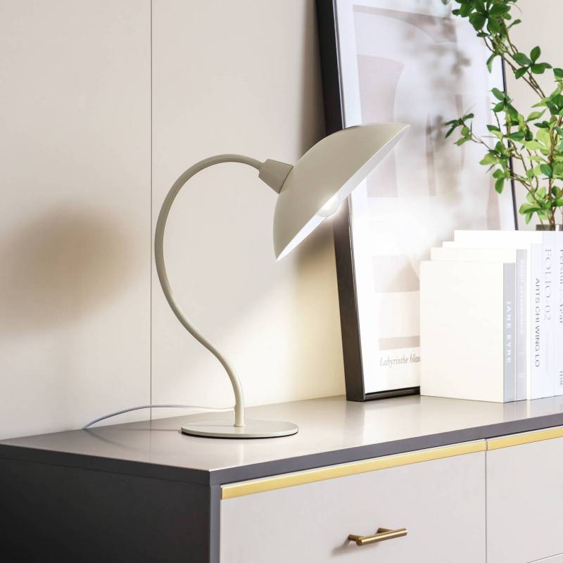 Lucande Tischleuchte Arvadon, beige, Metall, 42,75 cm hoch von LUCANDE