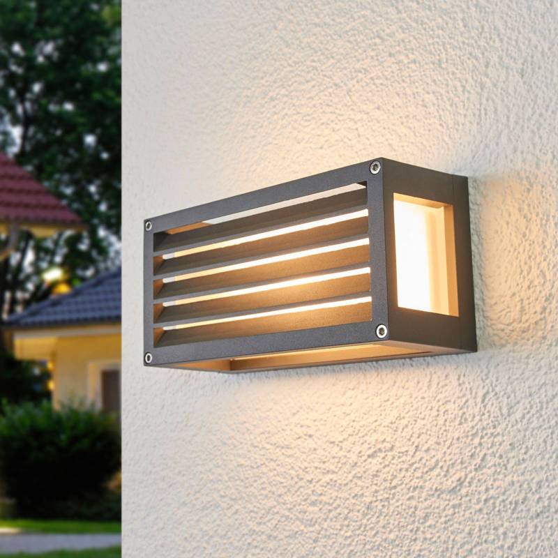 Lucande Außenwandlampe Aurelien, Metall, 12,5cm, gestreift von LUCANDE
