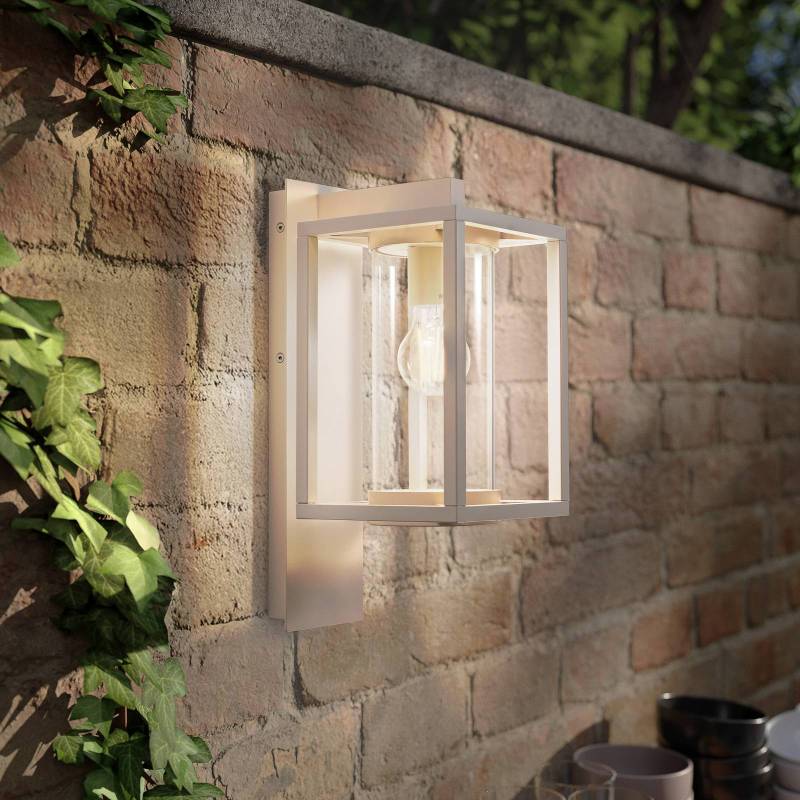 Lucande Außenwandleuchte Ferda, hängend, beige, IP44 von LUCANDE