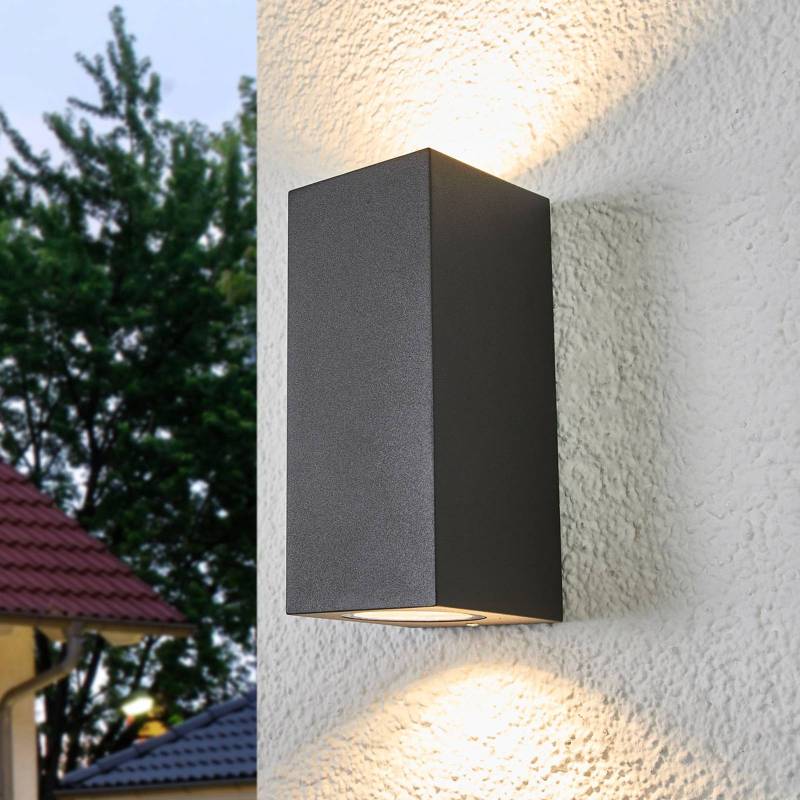 Lucande Wandleuchte Xava, up/down, anthrazit, 2-flg., GU10 von LUCANDE
