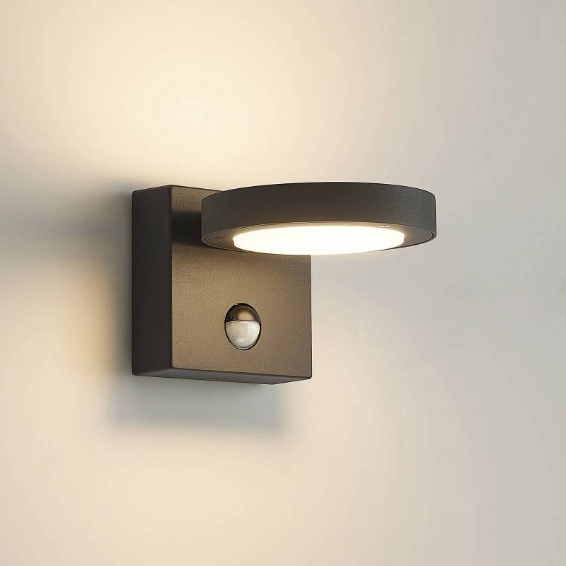 Lucande LED-Außenwandlampe Belna, Metall, Sensor, IP54 von LUCANDE